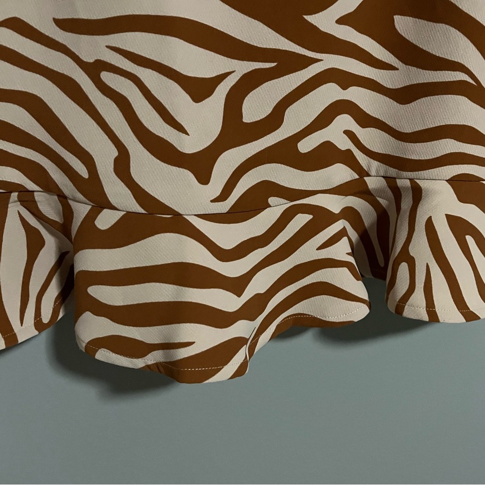 Revolve Zebra Ruffle Mini Dress - Picture 3 of 8